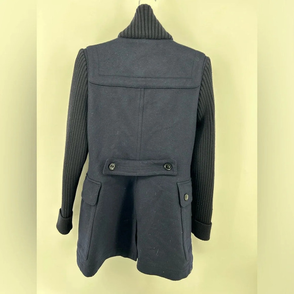 Burberry Wool Duffle Coat Knit Sleeves Size 4 Nova Check Liner - Picture 8 of 16